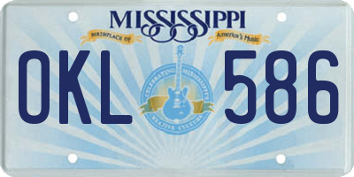 MS license plate OKL586