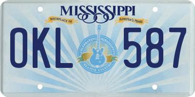 MS license plate OKL587