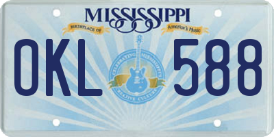 MS license plate OKL588