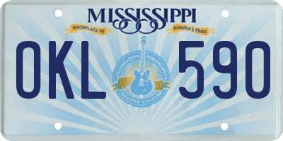 MS license plate OKL590