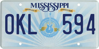 MS license plate OKL594