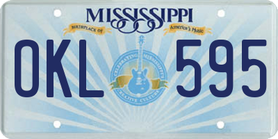 MS license plate OKL595
