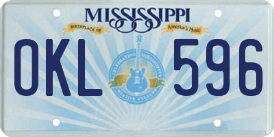 MS license plate OKL596