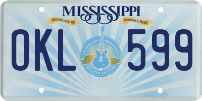 MS license plate OKL599
