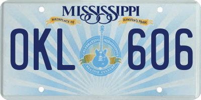 MS license plate OKL606