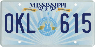 MS license plate OKL615