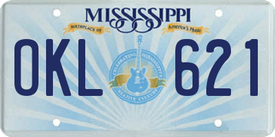 MS license plate OKL621