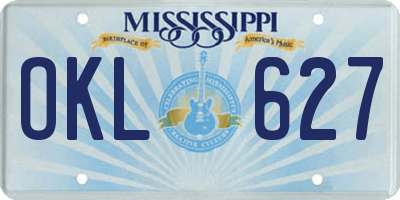 MS license plate OKL627