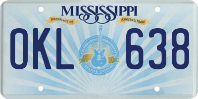 MS license plate OKL638