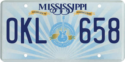 MS license plate OKL658