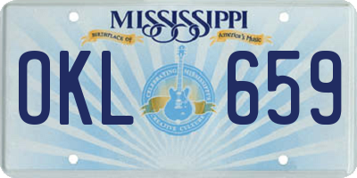 MS license plate OKL659