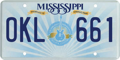 MS license plate OKL661