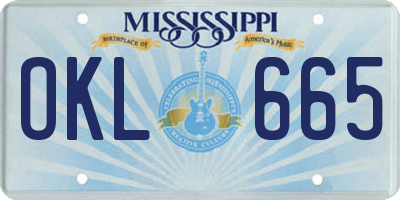 MS license plate OKL665
