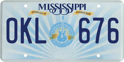 MS license plate OKL676
