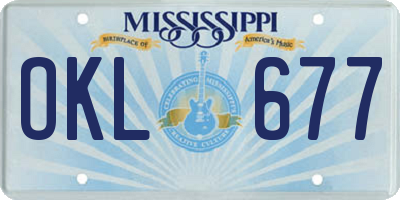 MS license plate OKL677
