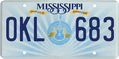 MS license plate OKL683