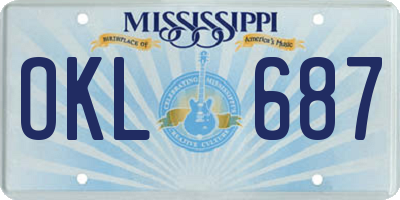 MS license plate OKL687