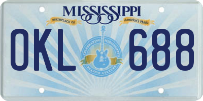 MS license plate OKL688