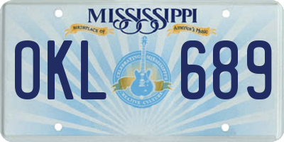 MS license plate OKL689