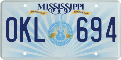 MS license plate OKL694