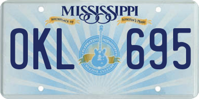 MS license plate OKL695