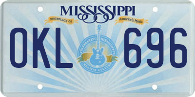 MS license plate OKL696