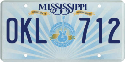 MS license plate OKL712