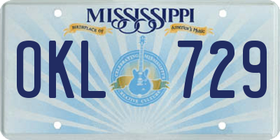 MS license plate OKL729