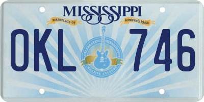 MS license plate OKL746