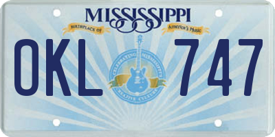 MS license plate OKL747