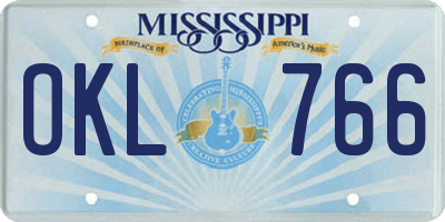 MS license plate OKL766