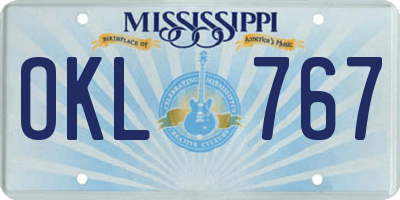 MS license plate OKL767