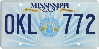 MS license plate OKL772