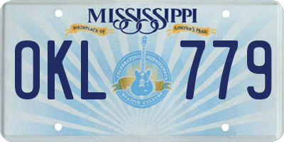 MS license plate OKL779
