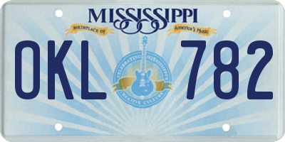 MS license plate OKL782