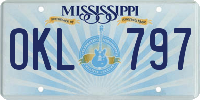 MS license plate OKL797