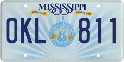 MS license plate OKL811