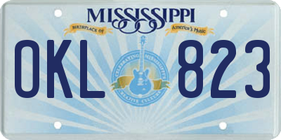 MS license plate OKL823