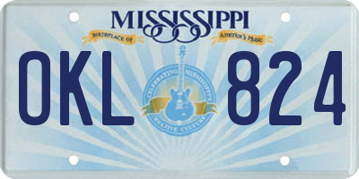MS license plate OKL824