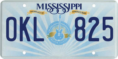 MS license plate OKL825