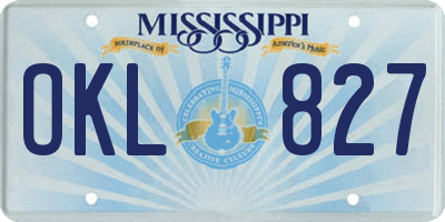MS license plate OKL827