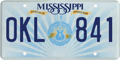 MS license plate OKL841