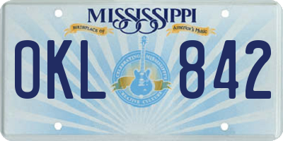 MS license plate OKL842