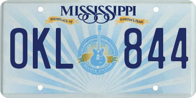 MS license plate OKL844