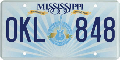 MS license plate OKL848