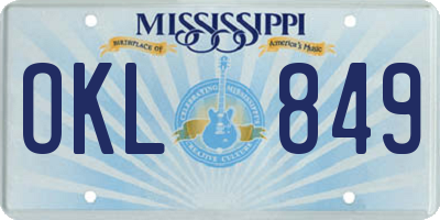MS license plate OKL849