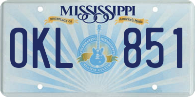 MS license plate OKL851