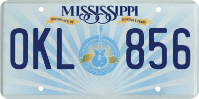 MS license plate OKL856