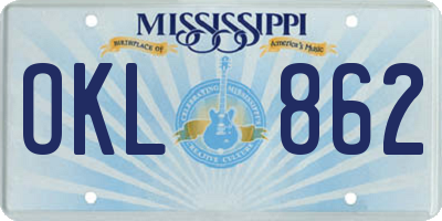 MS license plate OKL862