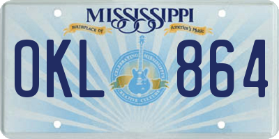 MS license plate OKL864